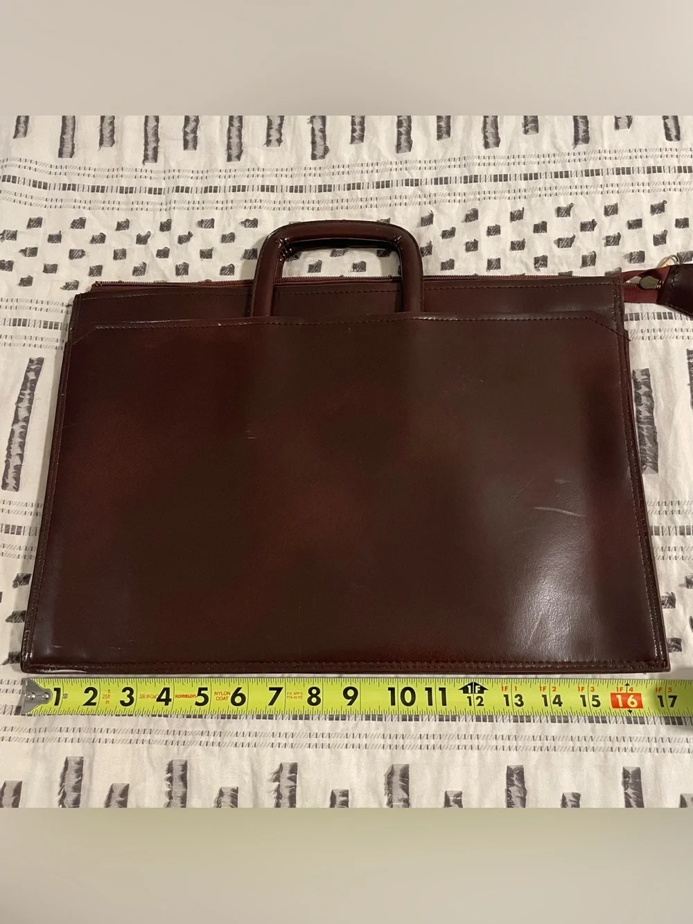 VINTAGE 80s Hit Structured Smooth Leather Slim Briefcase Portfolio Bag